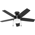 Anisten Ceiling Fan with Light - Matte Black / Matte Black / Dark Gray Oak