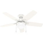 Anisten Ceiling Fan with Light - Fresh White / Fresh White / Light Oak