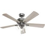 Crestfield HunterExpresss Ceiling Fan with Light - Matte Silver / Light Gray Oak / Warm Grey Oak