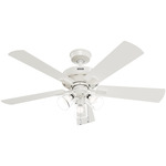 Crestfield HunterExpresss Ceiling Fan with Light - Fresh White / Fresh White / Drifted Oak