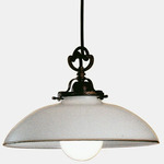 Country Pendant - Antique Brass / White