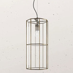 Rilegato Cylinder Pendant - Burnished Brass / Clear