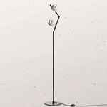 Stone Floor Lamp - Antique Brass / Stone Glass