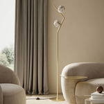 Stone Floor Lamp - Brass / Stone Glass