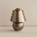 Brass Calla Portable Table Lamp - Pewter / Brass Embellishments