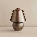 Brass Calla Portable Table Lamp - Pewter / Patina Brass Embellishments