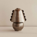 Brass Calla Portable Table Lamp - Pewter / Blackened Brass Embellishments