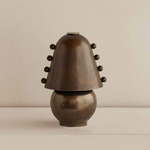 Brass Gemma Portable Table Lamp - Patina Brass / Blackened Brass Embellishments