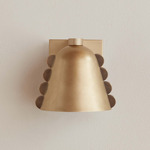 Brass Calla Wall Sconce - Brass / Patina Brass Embellishments