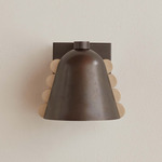 Brass Calla Wall Sconce - Blackened Brass / Brass Embellishments