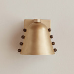 Brass Gemma Wall Sconce - Brass / Patina Brass Embellishments