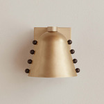 Brass Gemma Wall Sconce - Brass / Blackened Brass Embellishments
