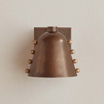 Brass Gemma Wall Sconce - Patina Brass / Brass Embellishments