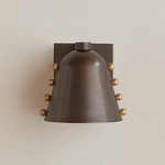 Brass Gemma Wall Sconce - Blackened Brass / Brass Embellishments