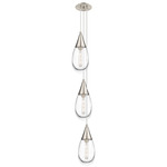 Malone Narrow Multi Light Pendant - Brushed Satin Nickel / Clear