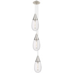 Malone Narrow Multi Light Pendant - Brushed Satin Nickel / Striped Clear