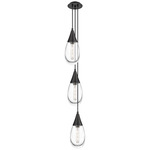Malone Narrow Multi Light Pendant - Matte Black / Clear