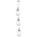 Malone Narrow Multi Light Pendant - Polished Nickel / Clear