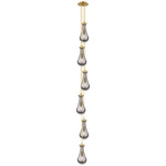 Owego Narrow Multi Light Pendant - Brushed Brass / Smoked