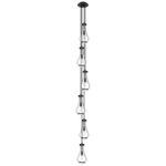 Owego Narrow Multi Light Pendant - Matte Black / Clear