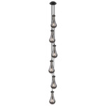 Owego Narrow Multi Light Pendant - Matte Black / Smoked