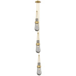 Milan Narrow Multi Light Pendant - Brushed Brass / Smoked