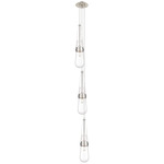 Milan Narrow Multi Light Pendant - Brushed Satin Nickel / Clear