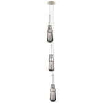 Milan Narrow Multi Light Pendant - Brushed Satin Nickel / Smoked