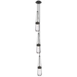 Milan Narrow Multi Light Pendant - Matte Black / Clear
