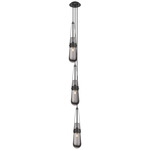 Milan Narrow Multi Light Pendant - Matte Black / Smoked