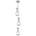 Owego Narrow Multi Light Pendant - Brushed Satin Nickel / Clear