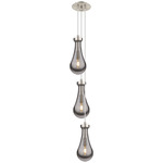Owego Narrow Multi Light Pendant - Brushed Satin Nickel / Smoked