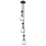 Owego Narrow Multi Light Pendant - Matte Black / Clear