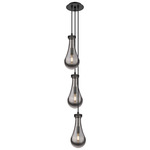 Owego Narrow Multi Light Pendant - Matte Black / Smoked
