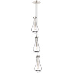 Owego Narrow Multi Light Pendant - Polished Nickel / Clear