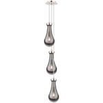 Owego Narrow Multi Light Pendant - Polished Nickel / Smoked
