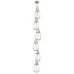Malone Narrow Multi Light Pendant - Brushed Satin Nickel / Clear