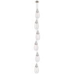 Malone Narrow Multi Light Pendant - Brushed Satin Nickel / Striped Clear