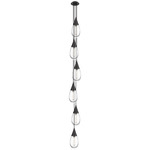 Malone Narrow Multi Light Pendant - Matte Black / Clear