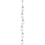 Malone Narrow Multi Light Pendant - Polished Nickel / Clear