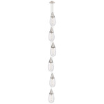 Malone Narrow Multi Light Pendant - Polished Nickel / Striped Clear