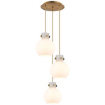 Newton Sphere Multi Light Pendant - Brushed Brass / Frosted
