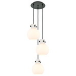 Newton Sphere Multi Light Pendant - Matte Black / Frosted