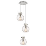 Newton Sphere Multi Light Pendant - Polished Nickel / Clear Seedy