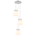 Newton Sphere Multi Light Pendant - Polished Nickel / Frosted