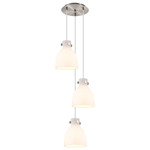 Newton Bell Multi Light Pendant - Brushed Satin Nickel / Frosted