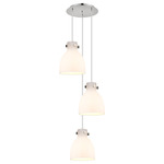 Newton Bell Multi Light Pendant - Polished Nickel / Frosted