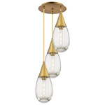 Malone Multi Light Pendant - Brushed Brass / Clear