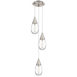 Malone Multi Light Pendant - Brushed Satin Nickel / Clear