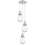 Malone Multi Light Pendant - Polished Nickel / Clear
